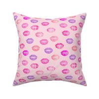  smooches - kisses - multi  on pink