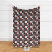 3" Wild One Quilt - burgundy, charcoal, grey 