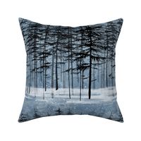 Wintertrees in blue with snow 