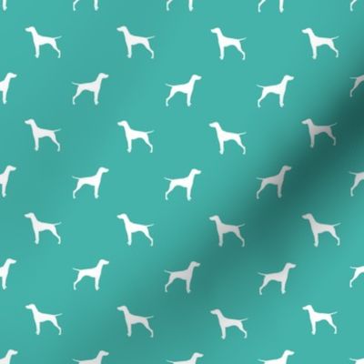 vizsla dog silhouette fabric - turquoise (smaller version)