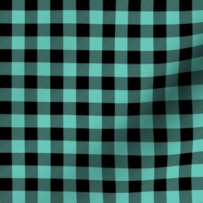 1/2" Black + Sea Green Buffalo Plaid – Lumberjack Buffalo Check