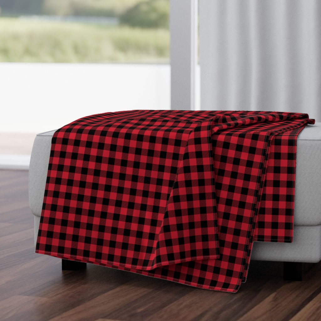 3/4" Black + Red Buffalo Plaid – Lumberjack Buffalo Check