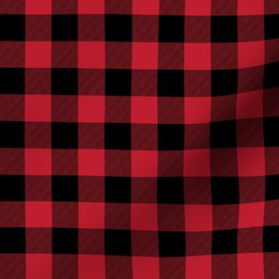 3/4" Black + Red Buffalo Plaid – Lumberjack Buffalo Check