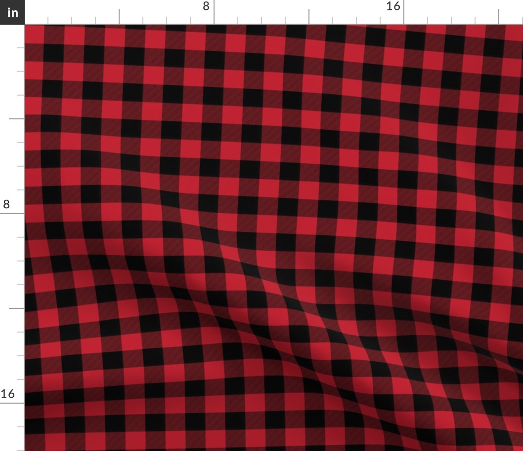 3/4" Black + Red Buffalo Plaid – Lumberjack Buffalo Check