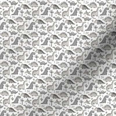 Dinosaurs in Grey Tiny Small