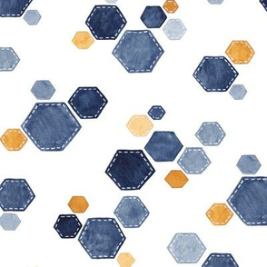 Hexagon Scatter -  blue/gold