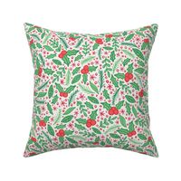 Holly Jolly Christmas Holiday berries red green White