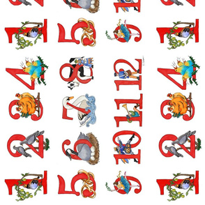 12 Days Of Christmas All Over Print Spoonflower