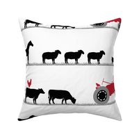 (large scale) farm animals on parade - black and red