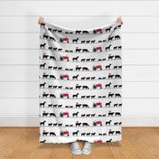 (large scale) farm animals on parade - black and red