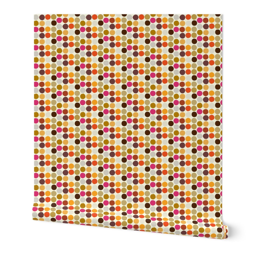 Autumn Polka Dots Small || Purple Gold Orange Brown Gray grey Pink  _ Miss Chiff Designs 