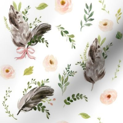 Spring Floral Feathers