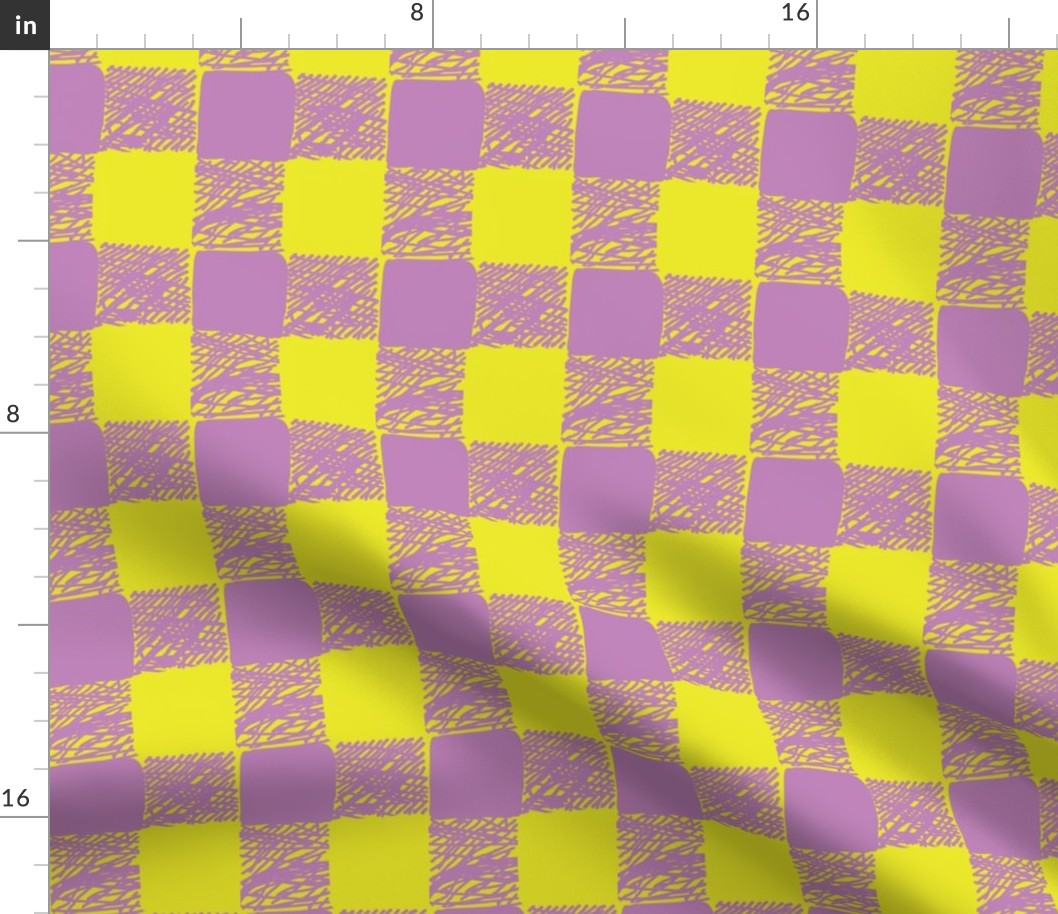 buffalo plaid-lavender & yellow