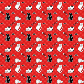 Black and Red Cat Pattern