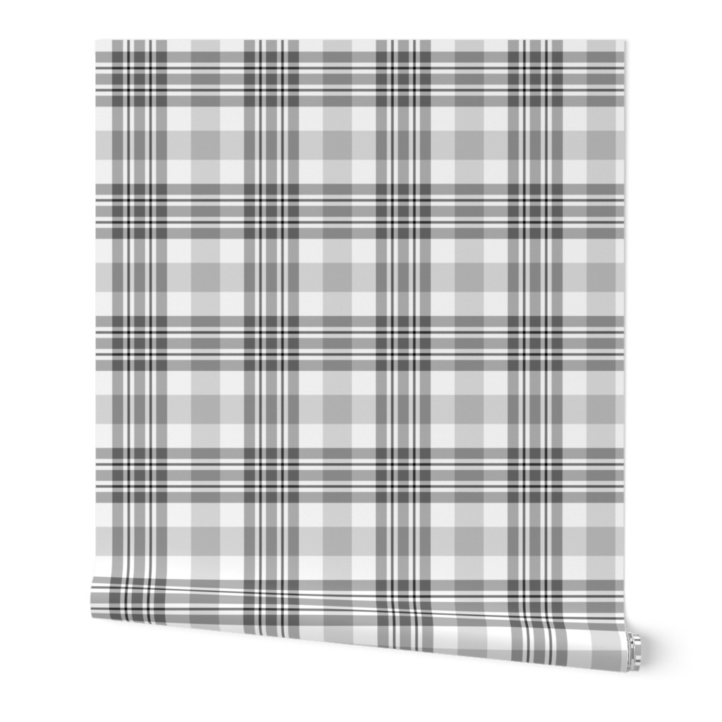 Gray and White Plaid