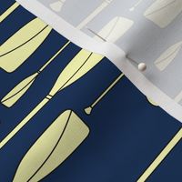 rowing oars navy and cream