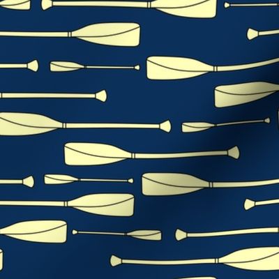 rowing oars navy and cream