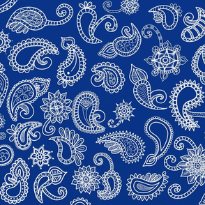 Blue Paisley Tea Towel