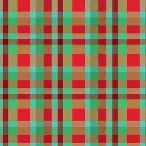 Holiday plaid, Red and green