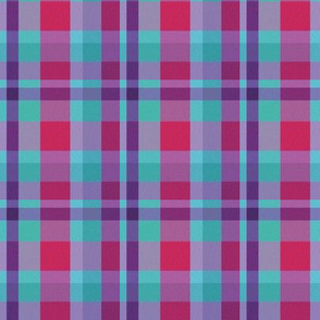 Winter Plaid, blue, magenta, purple