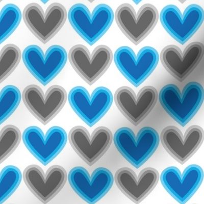 Hearts Beat Blue Pattern