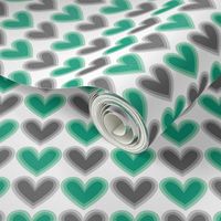 Hearts Beat Green Pattern