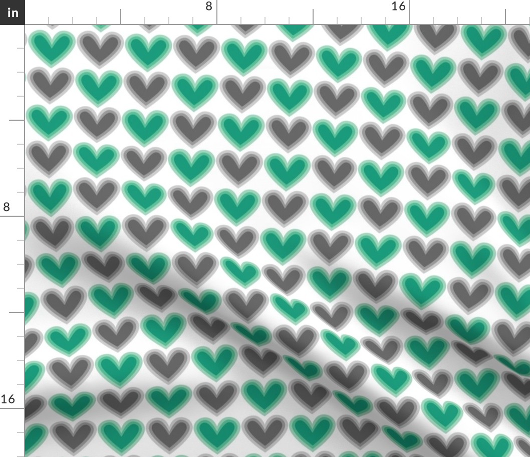 Hearts Beat Green Pattern