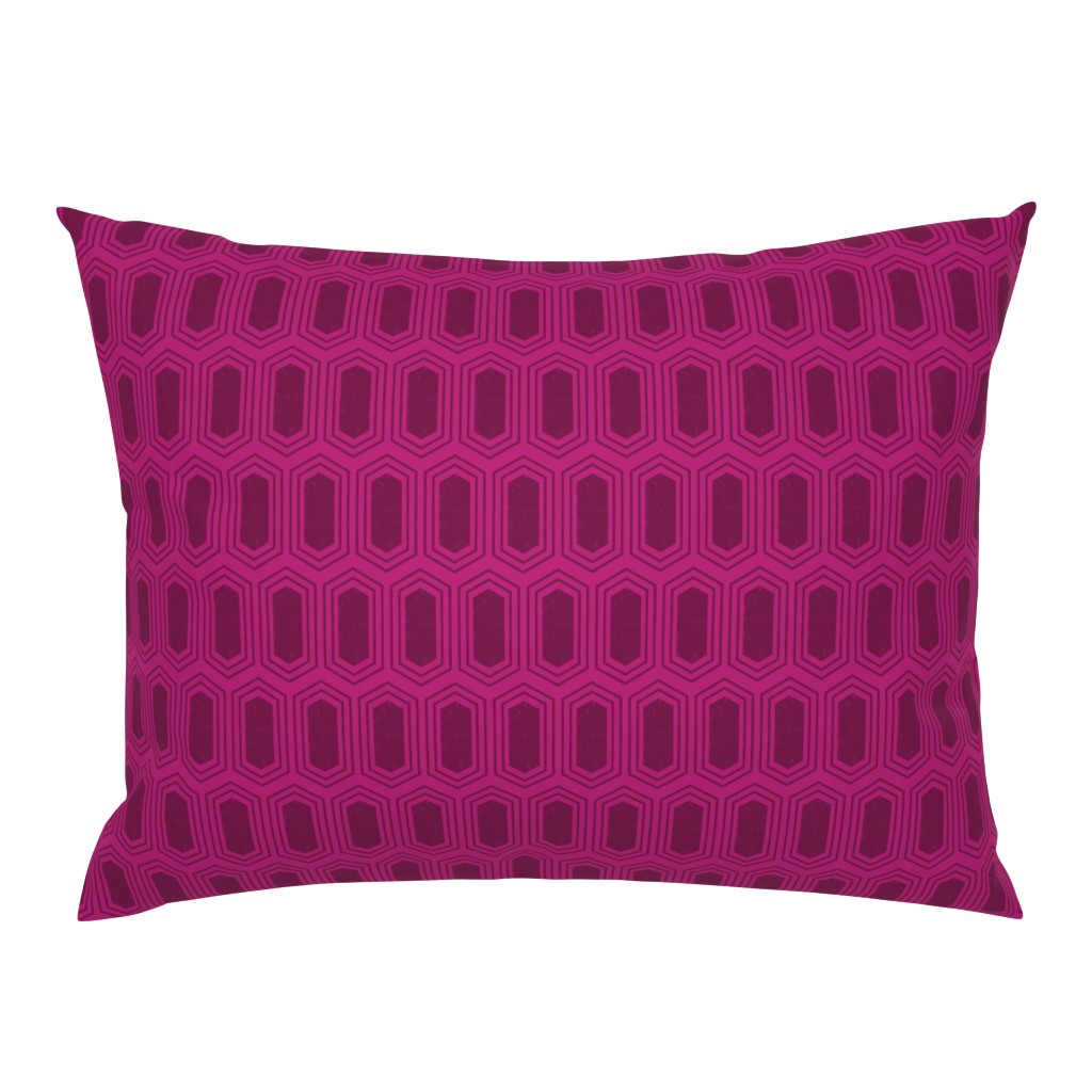 Elongated Hexagon Geometric Pattern (Fill Deep Red on Magenta)