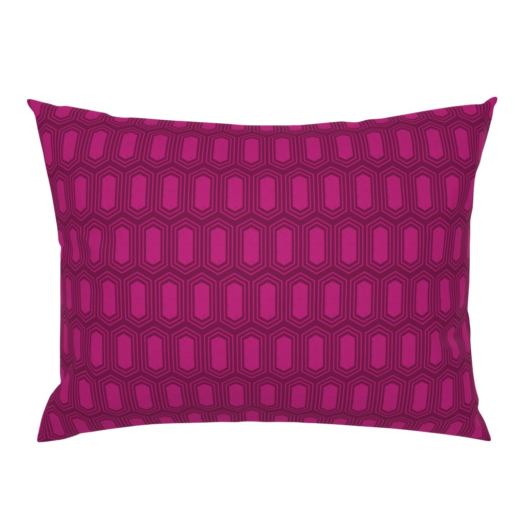 Elongated Hexagon Geometric Pattern (Fill Magenta on Deep Red)