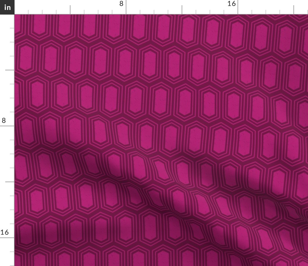Elongated Hexagon Geometric Pattern (Fill Magenta on Deep Red)