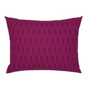 Elongated Hexagon Geometric Pattern (Line Magenta on Deep Red)