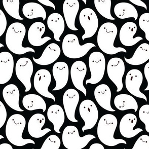 Spooky Cute Ghosts White and Black