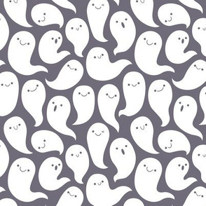 Spooky Cute Ghosts White and Dark Grey
