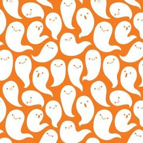 Spooky Cute Ghosts White and Orange