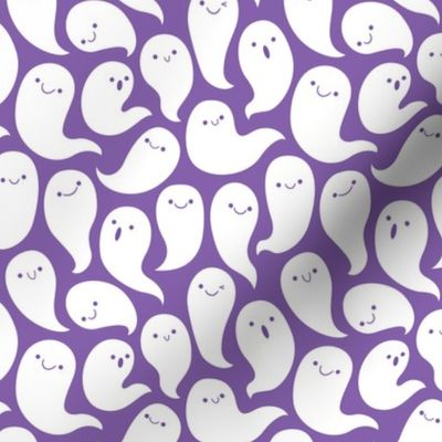 Spooky Cute Ghosts White and Purple
