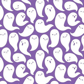 Spooky Cute Ghosts White and Purple