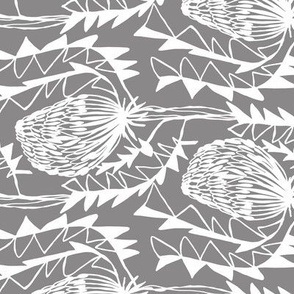 Birds Nest Banksia Tea Towel Fat Quarter Grey