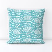 Birds Nest Banksia Tea Towel Fat Quarter Turquoise