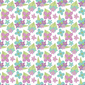 Purple, Aqua, and Green Spring Floral