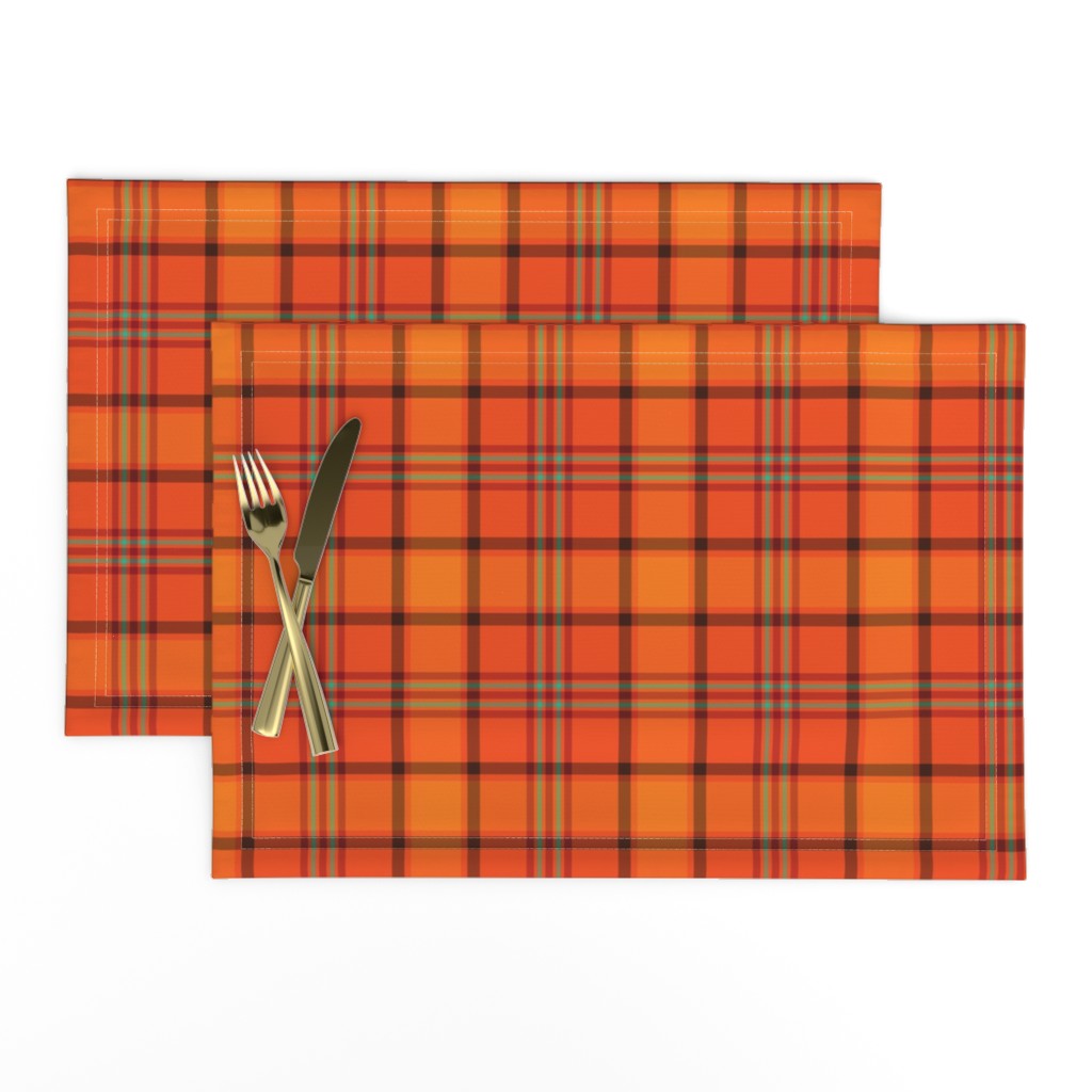 Fall Orange Plaid Pattern - Larger