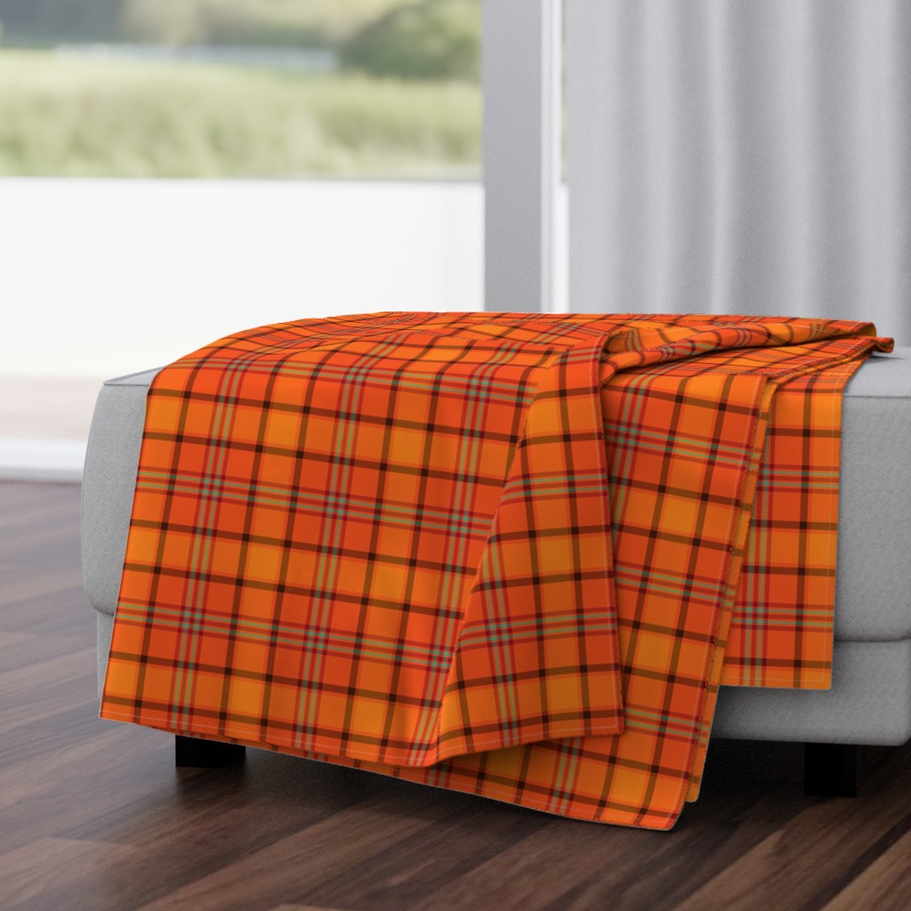 Fall Orange Plaid Pattern - Larger