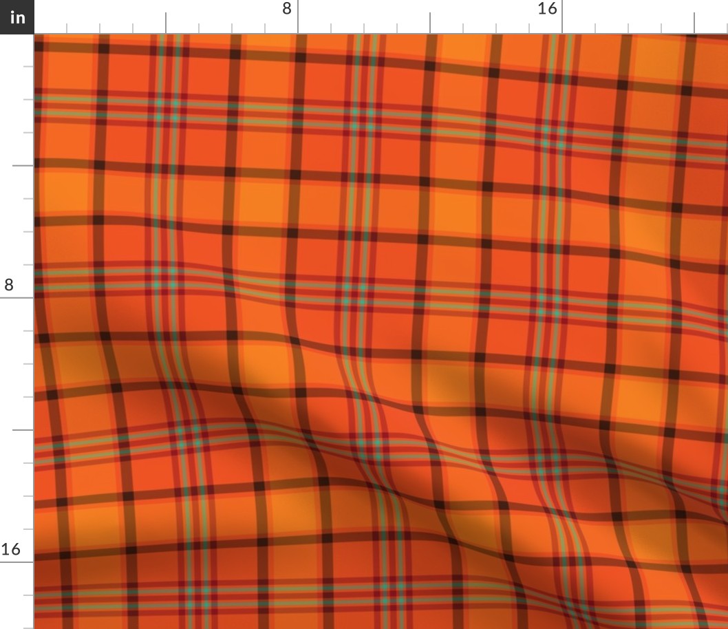 Fall Orange Plaid Pattern - Larger
