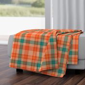 Orange and Teal Plaid - Large