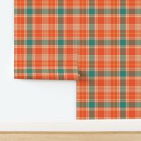 Orange and Teal Plaid - Large