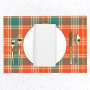 Orange and Teal Plaid - Large