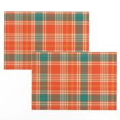 Orange and Teal Plaid - Large