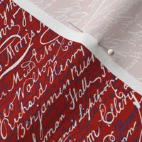 Signers of The Declaration of Independence ~ Turkey Red White and Willow Ware Blue 