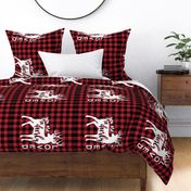 Fat Quarter - so deerly loved - buffalo plaid - pillow/lovey