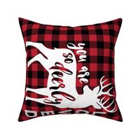 Fat Quarter - so deerly loved - buffalo plaid - pillow/lovey