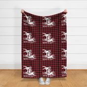 Fat Quarter - so deerly loved - buffalo plaid - pillow/lovey